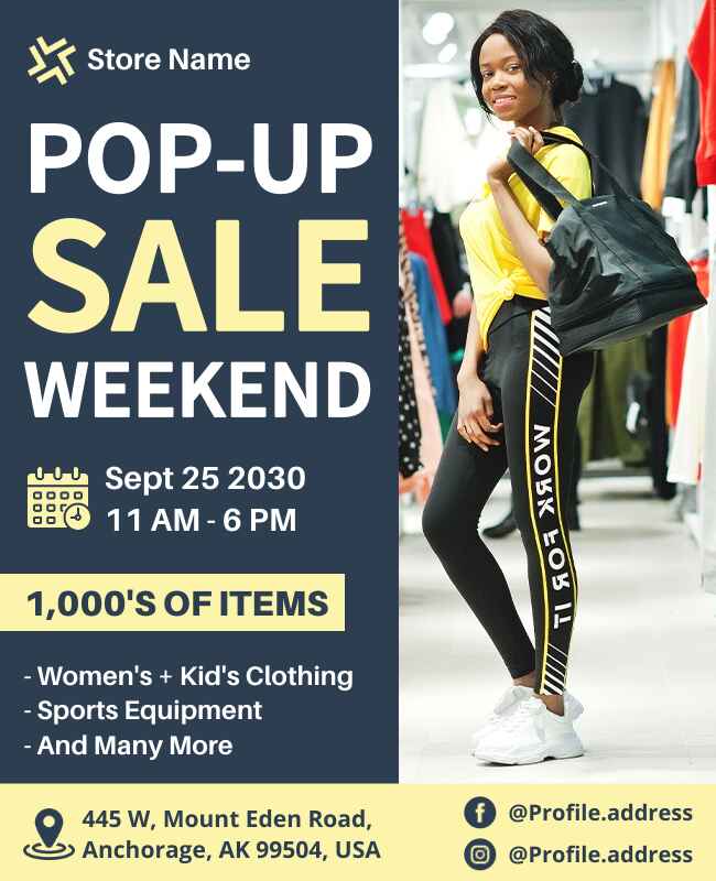 Store Pop-Up Sale Weekend Flyer Template