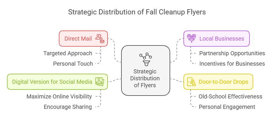 Infographics for strategic distribution of fall cleanup flyers.