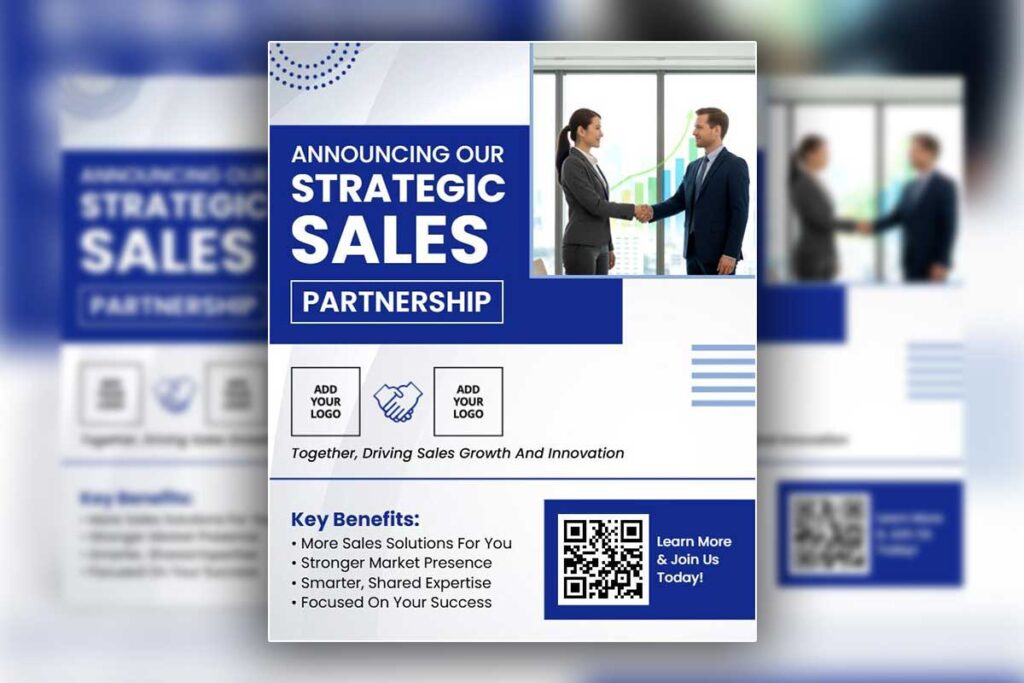 Strategic Sales Partnership Announcement Flyer Template