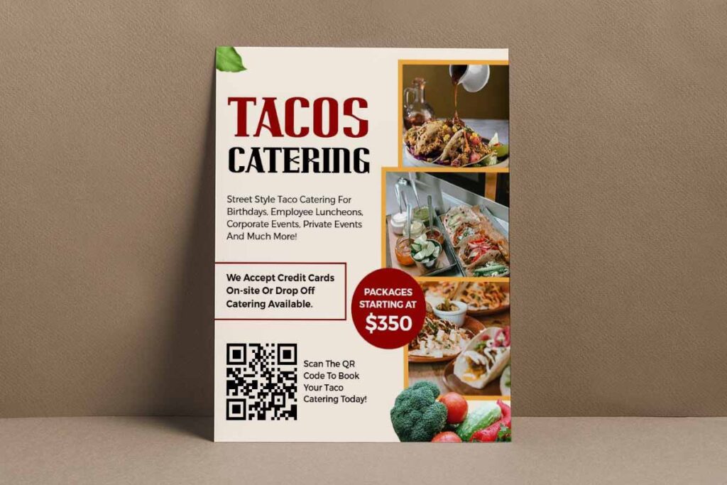 Street Style Taco Catering Service Flyer Template