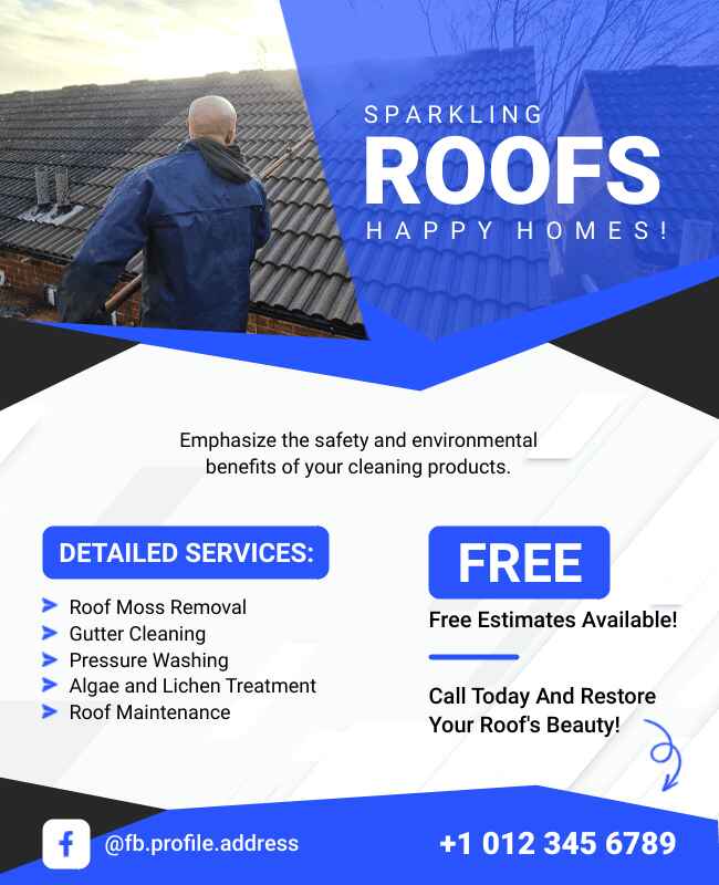 Strong CTA Roofing Flyer Template