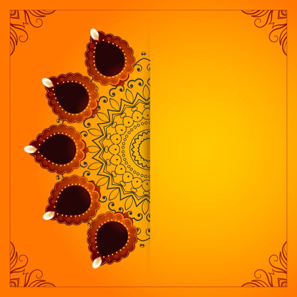 Subtle Diya Pattern Diwali Instagram Post