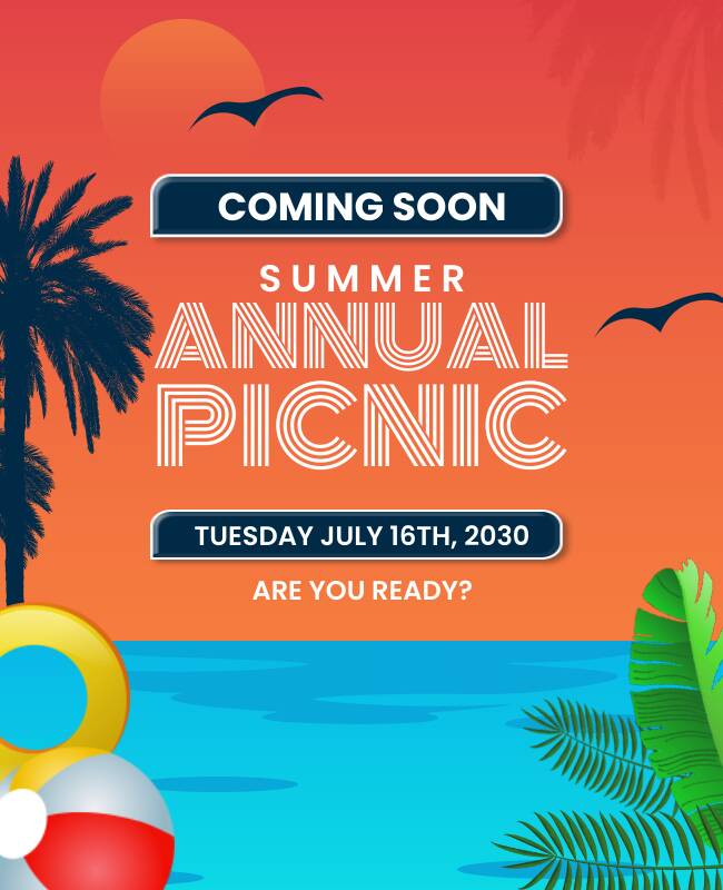 Summer Annual Picnic Event Flyer Template