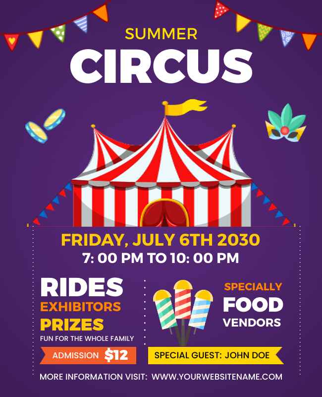 Summer Circus Event Promotion Flyer Template