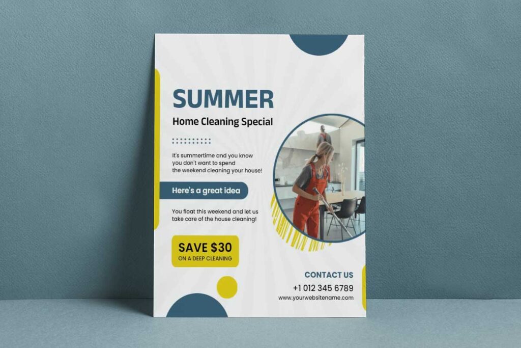 Summer Home Cleaning Promotion Flyer Template
