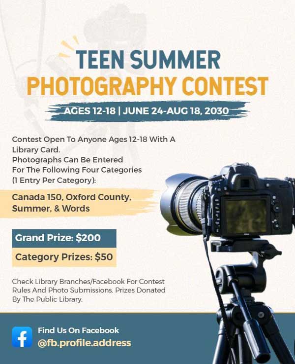 Summer Photography Contest Flyer Featuring Vibrant and Captivating Design