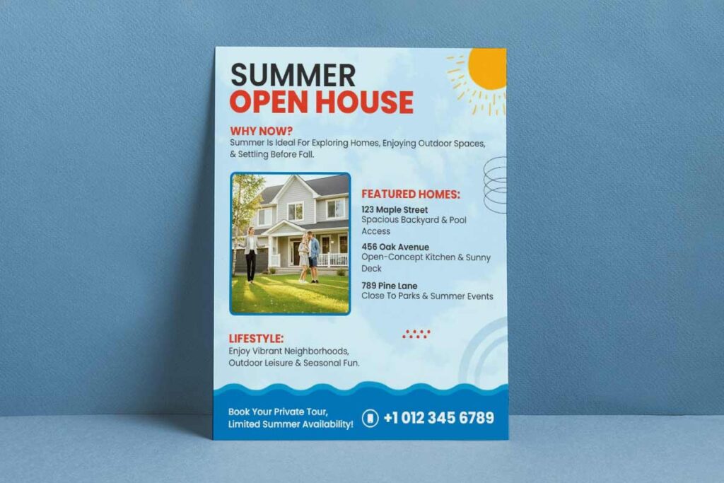 Summer Real Estate Open House Flyer Template