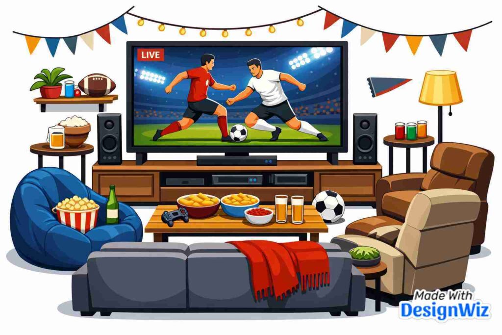 super bowl image game day party scene and tv