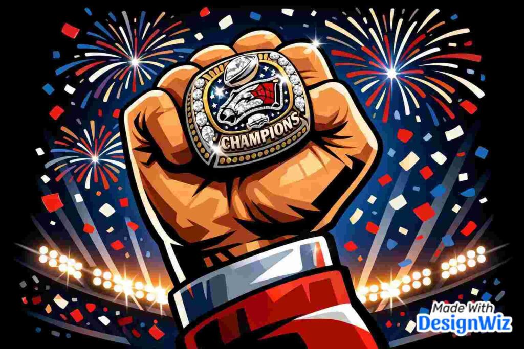 super bowl image hand wearing championship ring