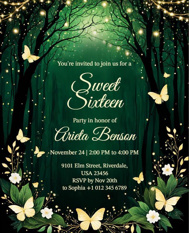 Sweet Sixteen Birthday Celebration Flyer Template