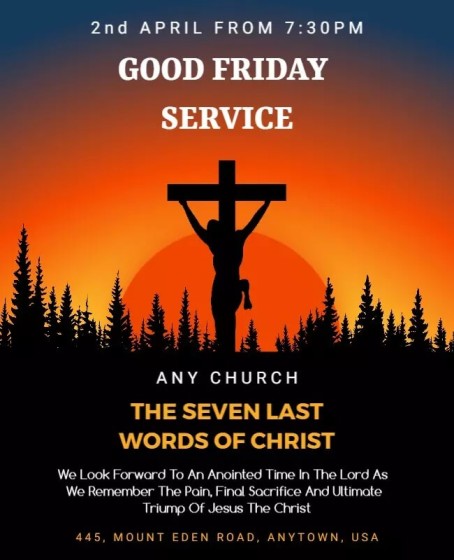 Tahiti Gold-Themed Good Friday Flyer with Bold Accents