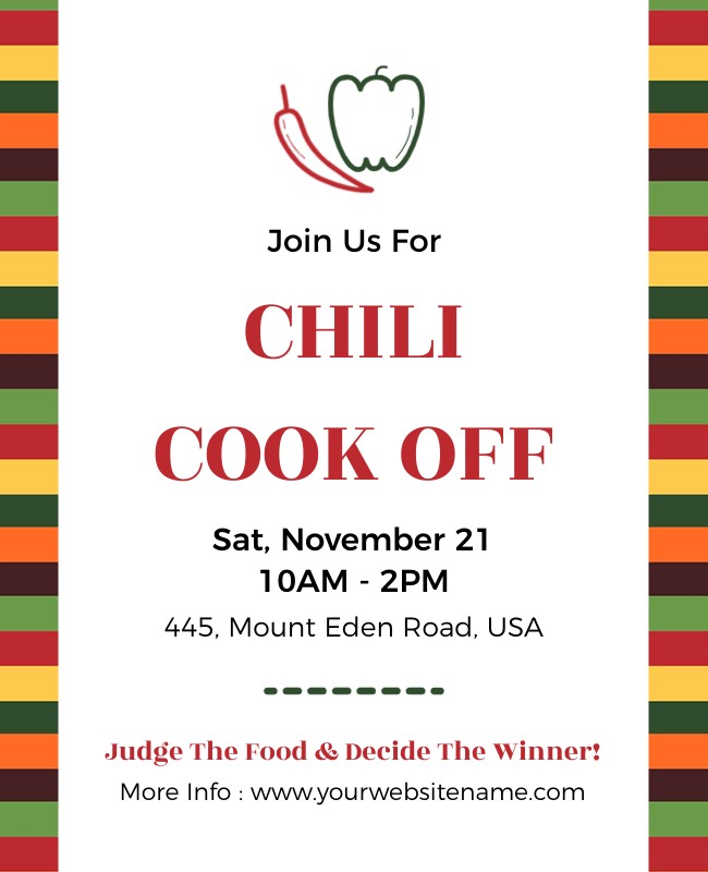 Tall Poppy and Roman Chili Cook-Off Flyer Template