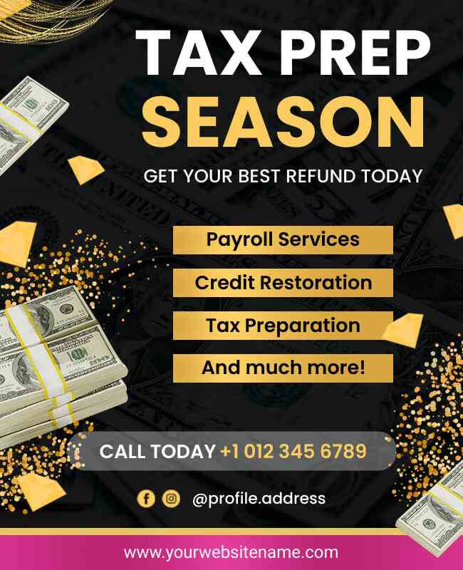 Tax Preparation Season Flyer Template