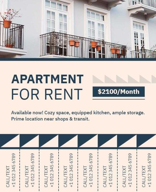 Tear Off Apartment Rental Listing Flyer Template