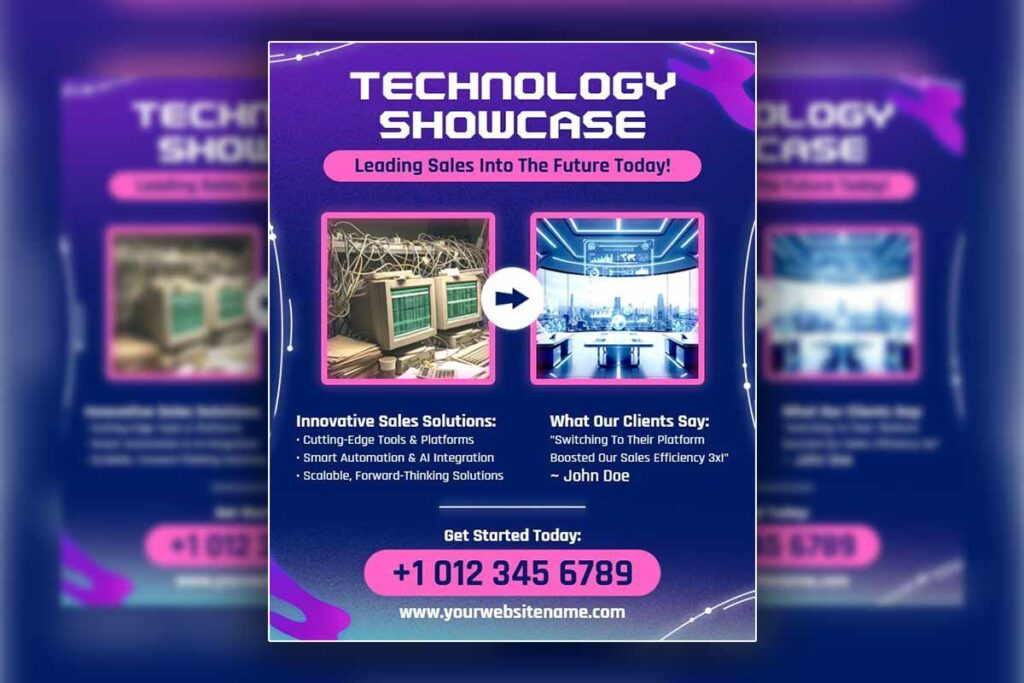 Technology Sales Showcase Event Flyer Template