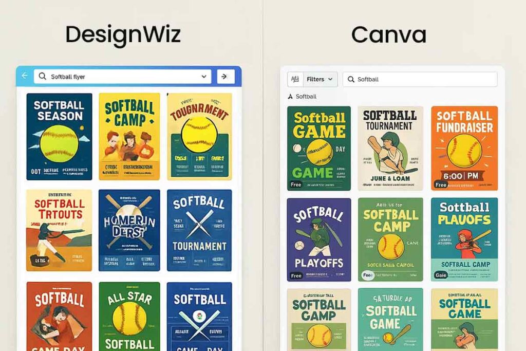 Template Libraries And Softball-Specific Design Assets