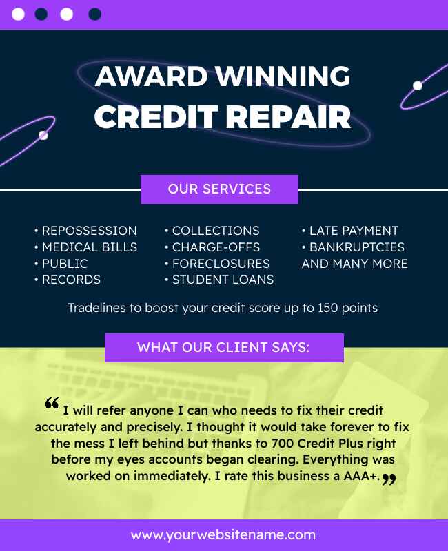 Testimonial Credit Repair Flyer Template