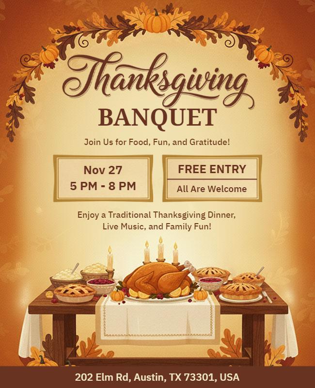 Corporate & Professional Thanksgiving  Banquet Posters