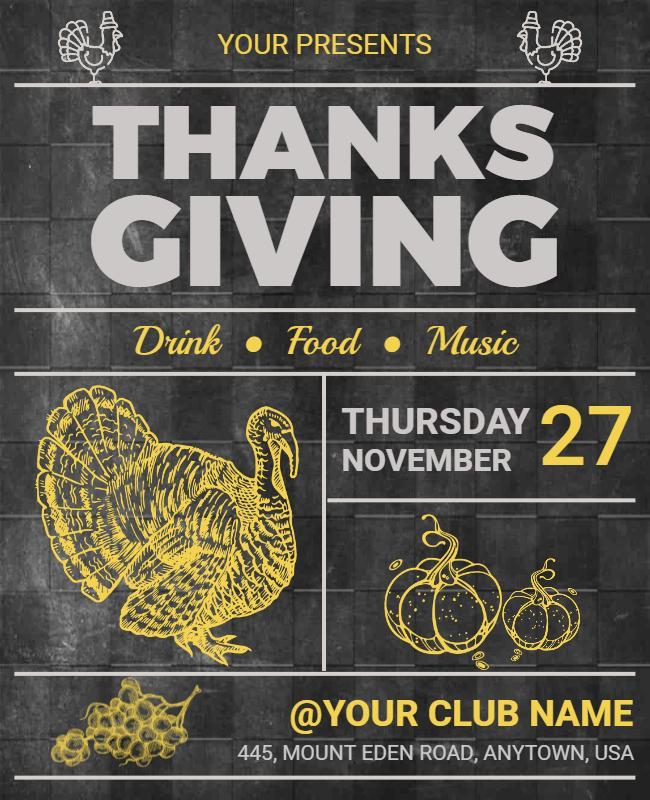 Thanksgiving Celebration Flyer Template