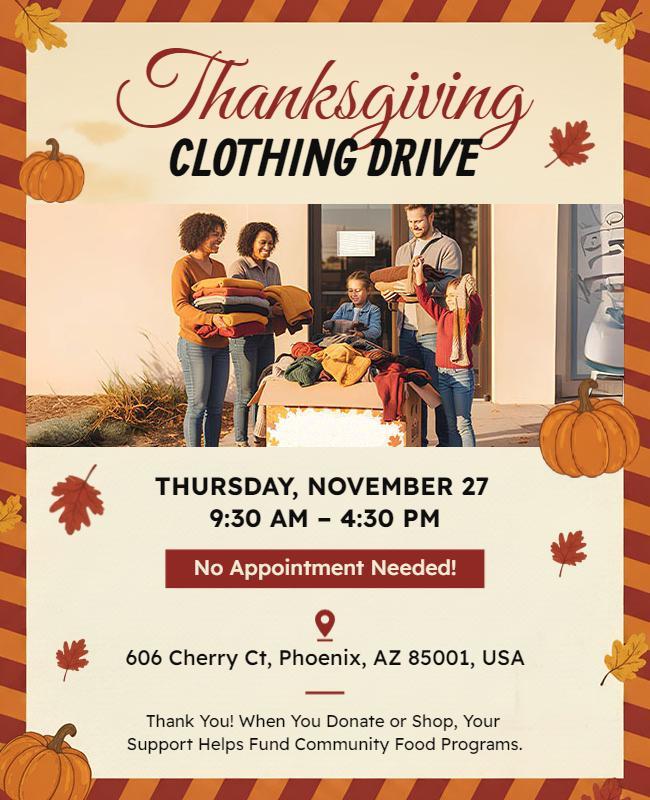 Non-Profit Clothing Service Thanksgiving Posters
