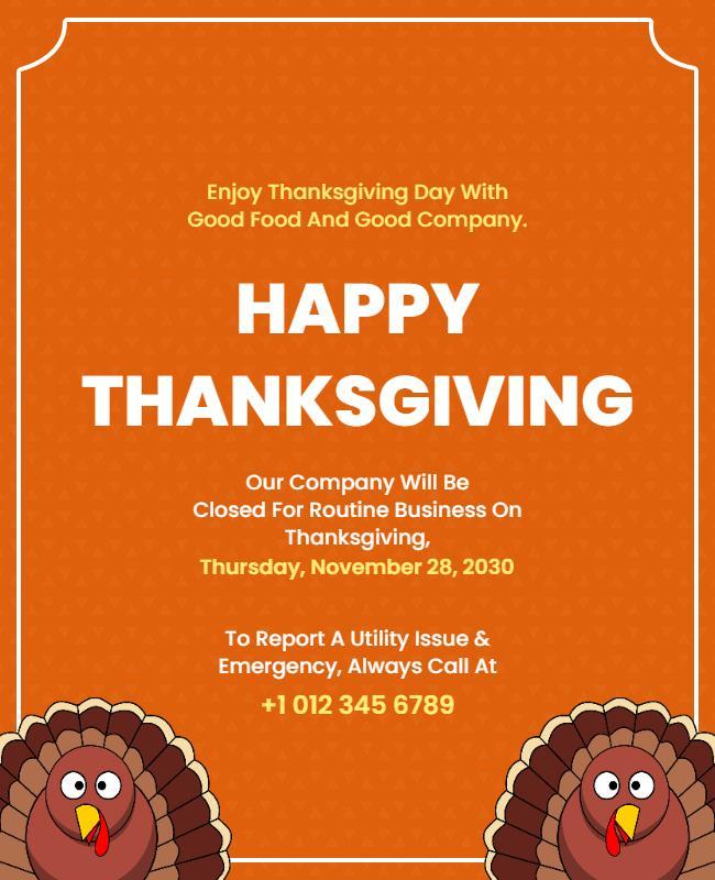 Corporate Happy Thanksgiving Posters