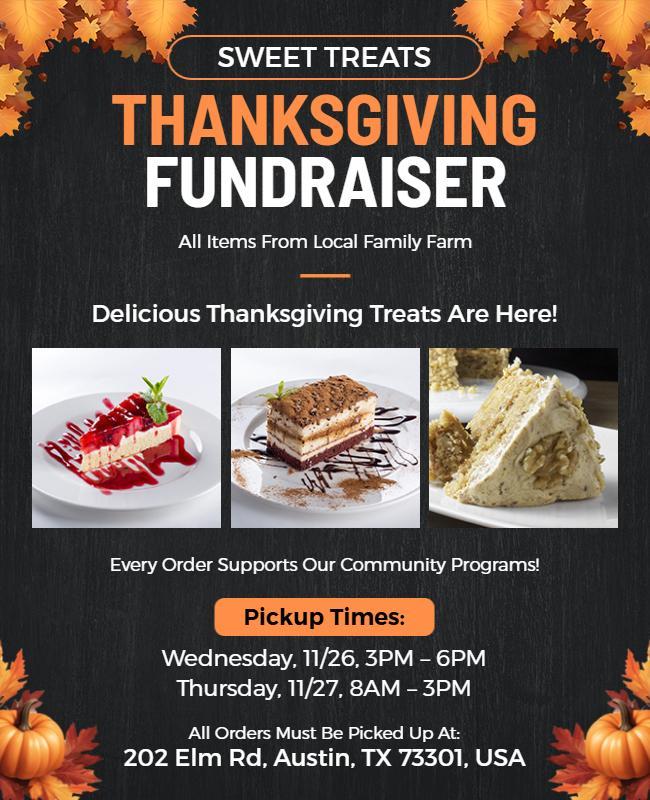 Thanksgiving Dessert Fundraiser Email Template