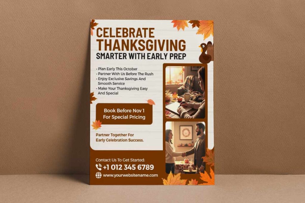 Thanksgiving Early Preparation Promotion Flyer Template
