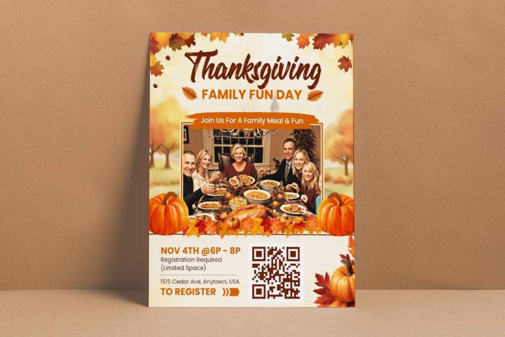 Thanksgiving Family Meal Event Flyer Template