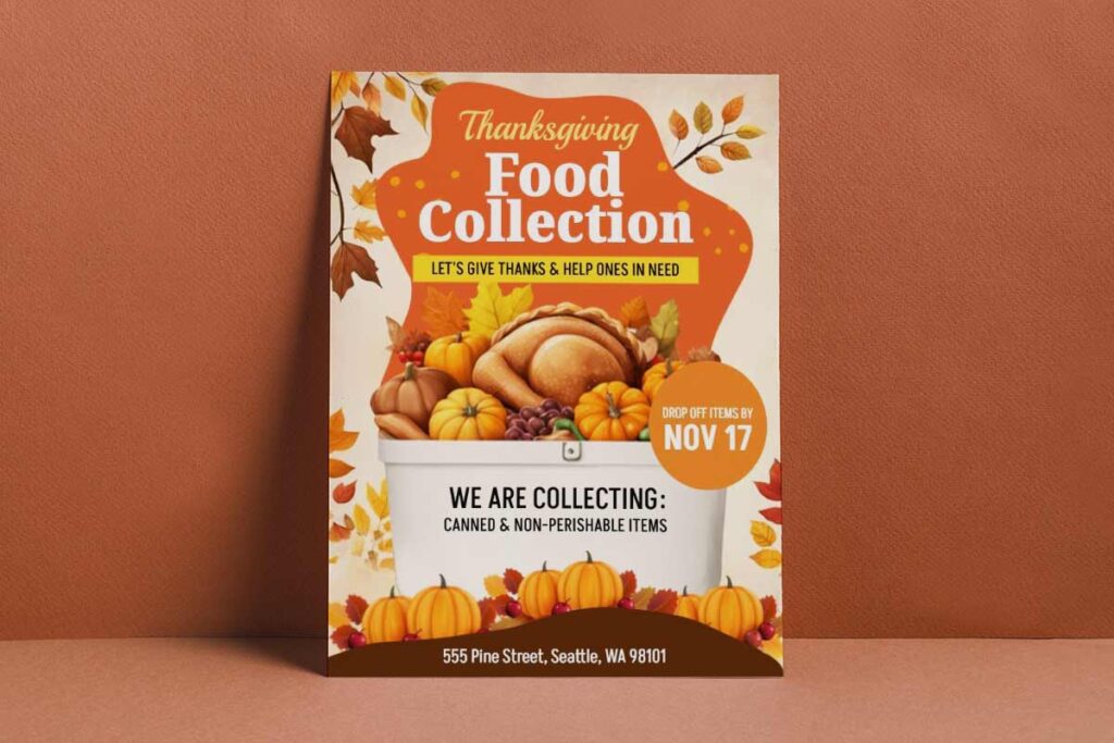 Thanksgiving Food Donation Drive Flyer Template