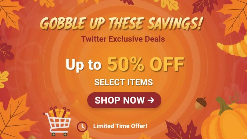 Thanksgiving Promotional Limited-time Offer Announcements Twitter Images