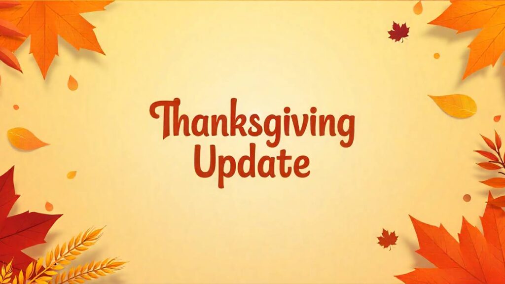 Thanksgiving Quick Announcements Twitter Image