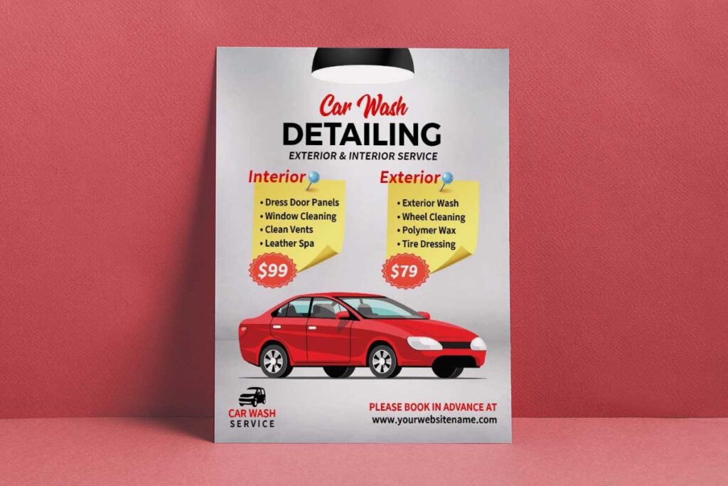 Car Wash Detailing Service Flyer Template