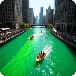 Chicago River Dyeing Patrick's Day