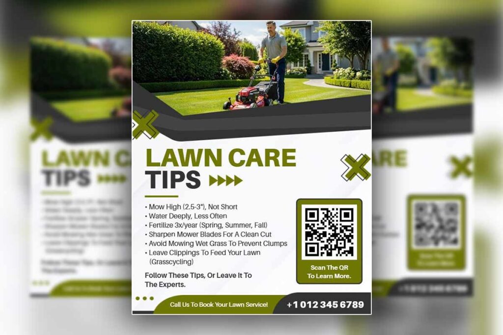 The Lawn Care Services And Maintenance Tips Flyer Template
