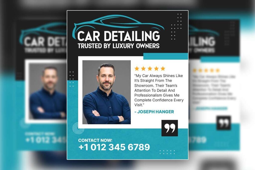 Luxury Car Detailing Testimonial Flyer Template