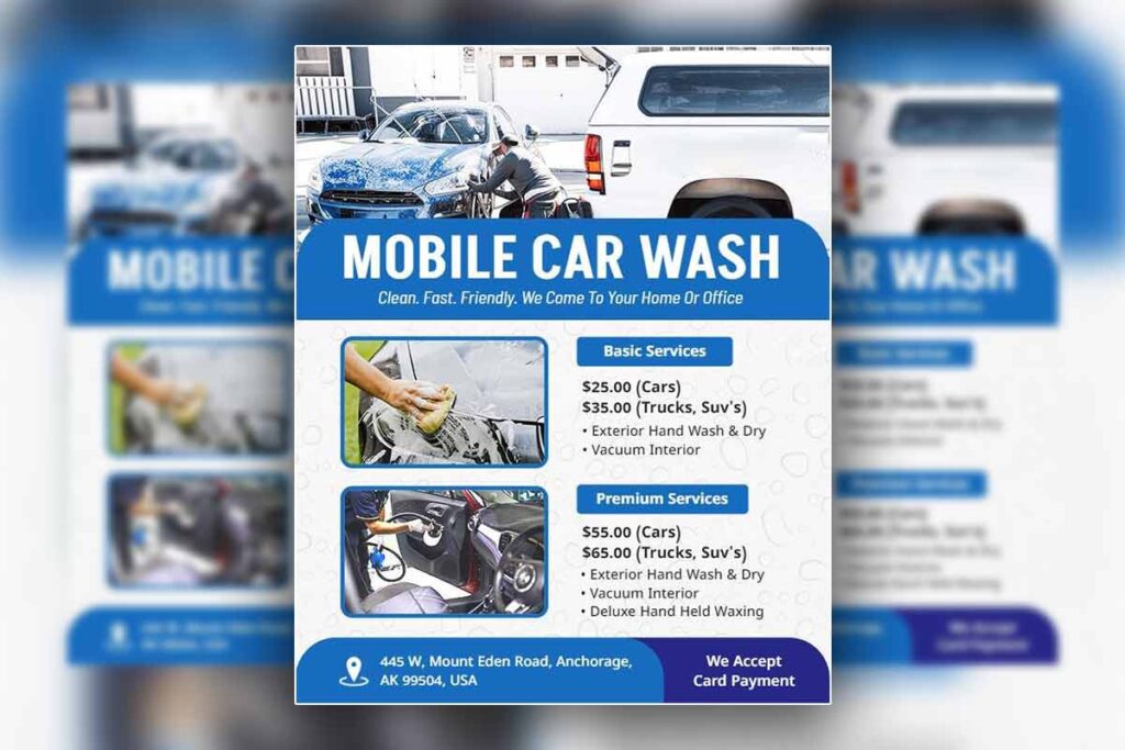 Mobile Car Wash Services Flyer Template