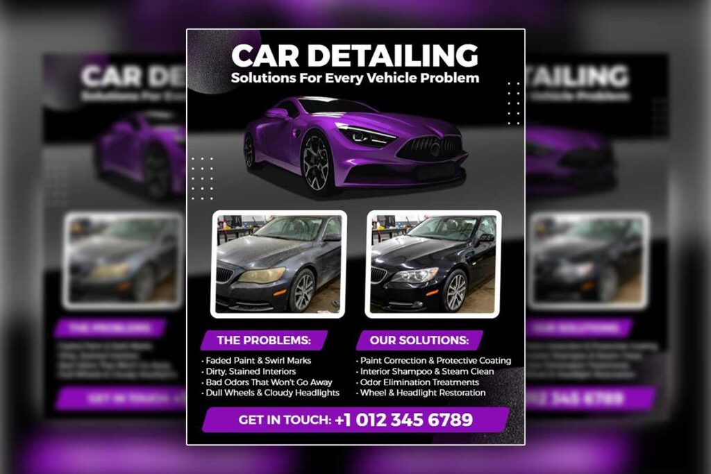 Vehicle Problem Solutions Car Detailing Flyer Template