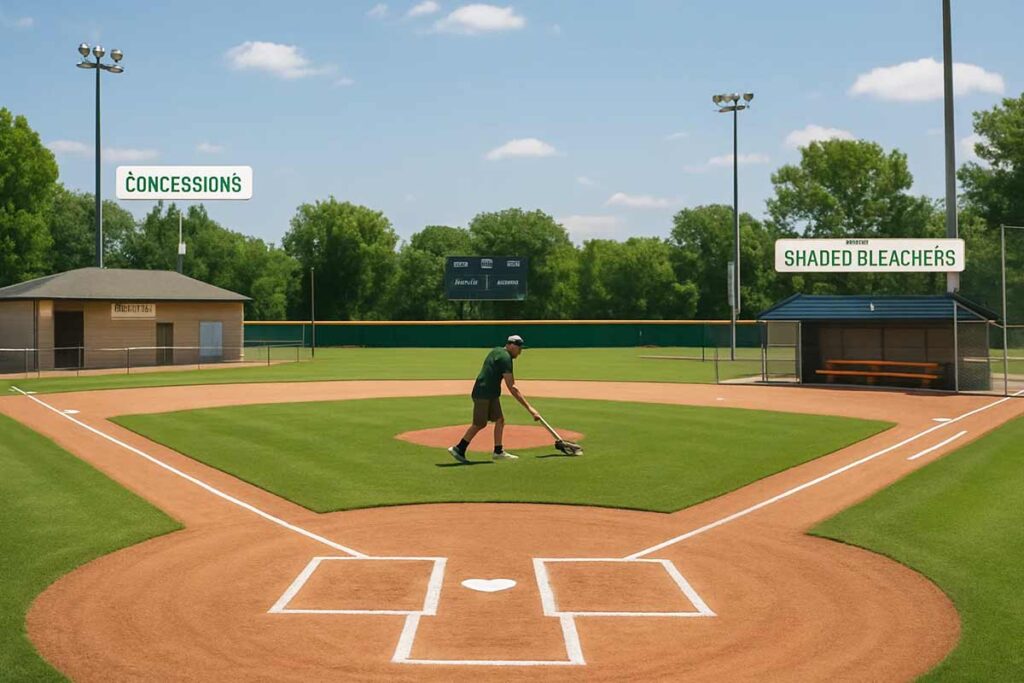 Professional baseball field with tournament-quality amenities