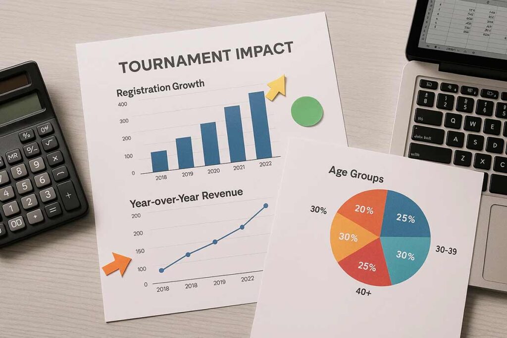 Tournament impact metrics visualization