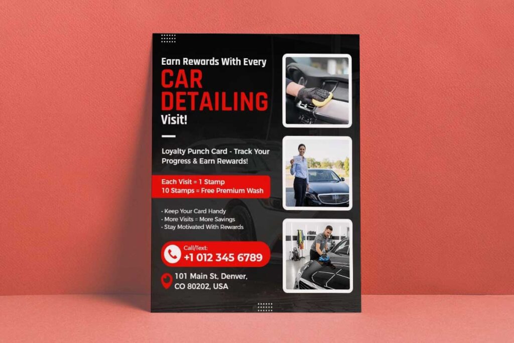 Track Your Car Detailing Progress Flyer Template
