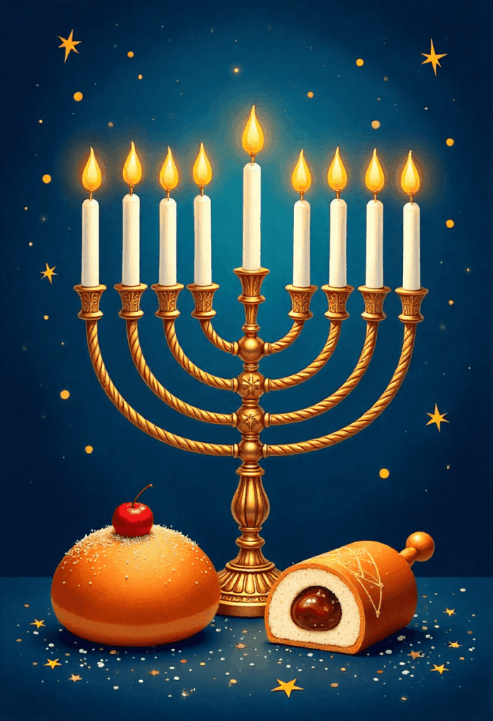 traditional hanukkah celebration card