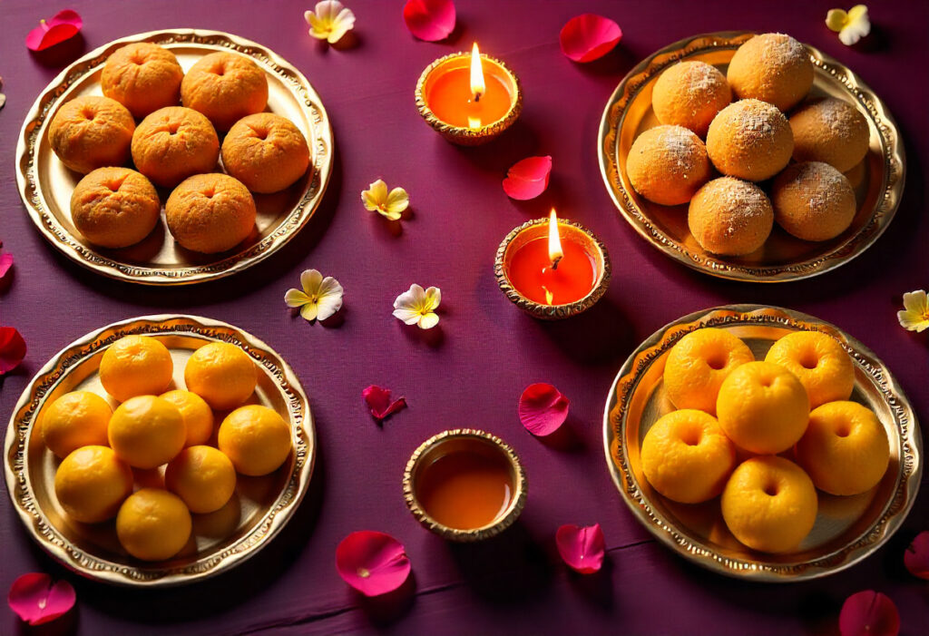 Traditional Indian Sweets Spread