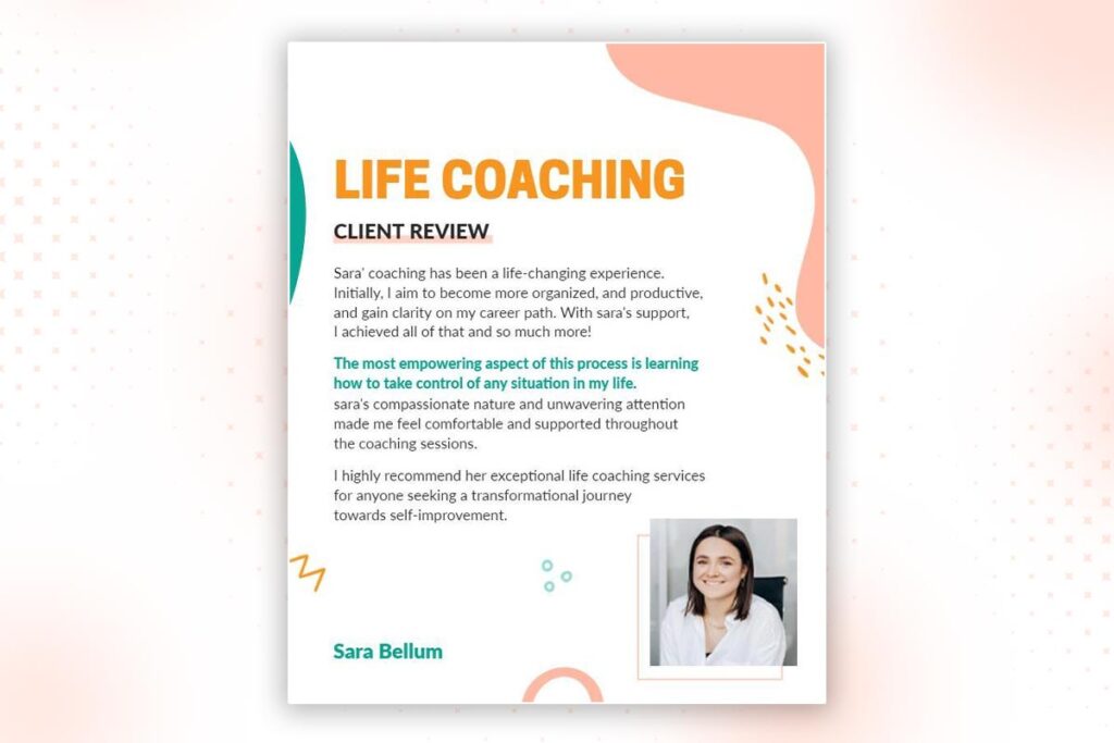 Transformational Life Coaching Services Review Flyer Template