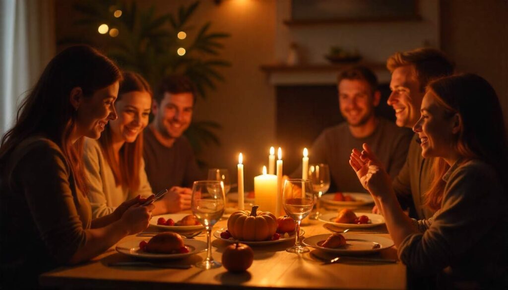 Trending Candlelit Dinner Thanksgiving Image