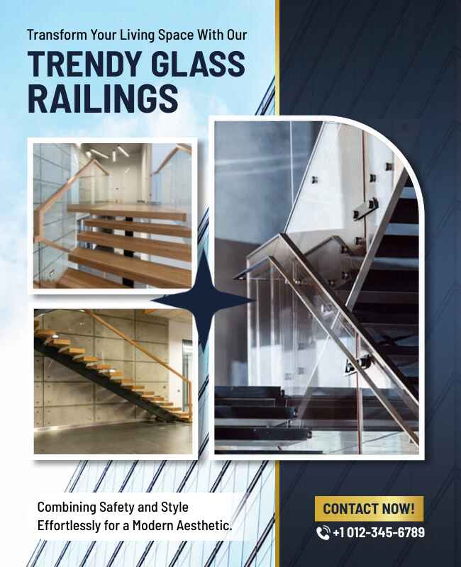 Trendy Glass Railings Flyer Template