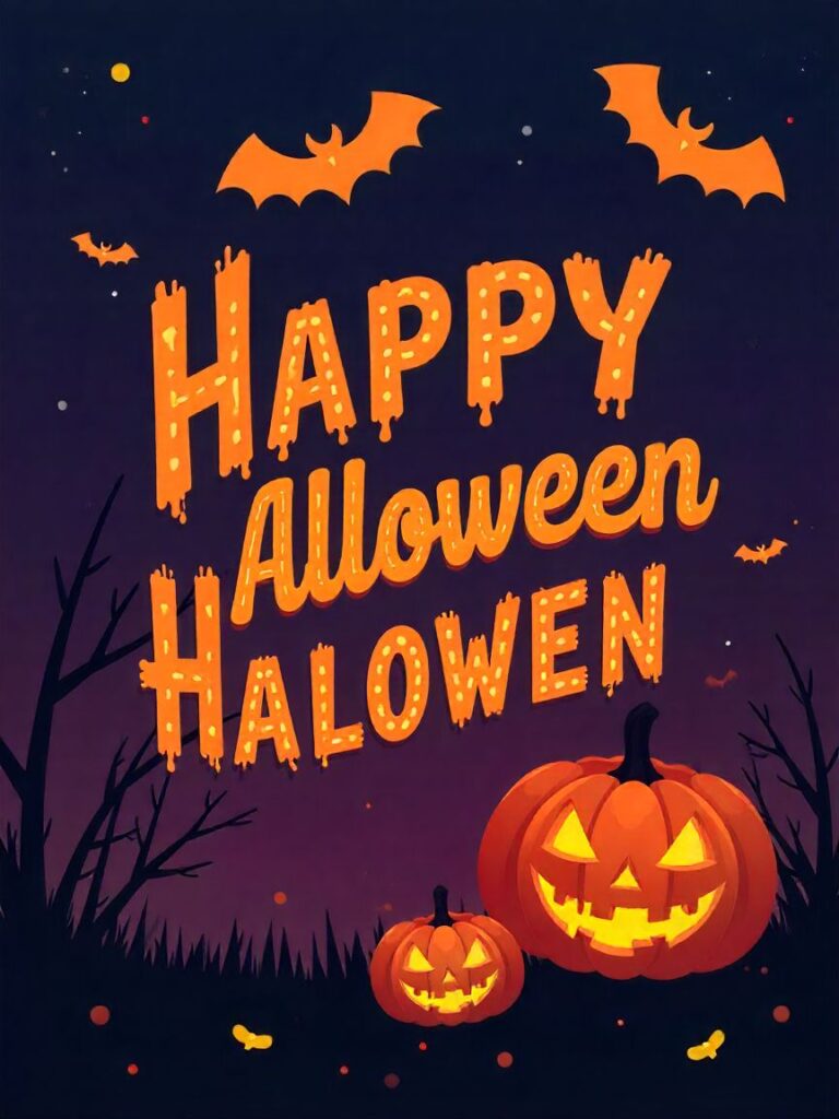 Trendy Halloween Typography Layout Post