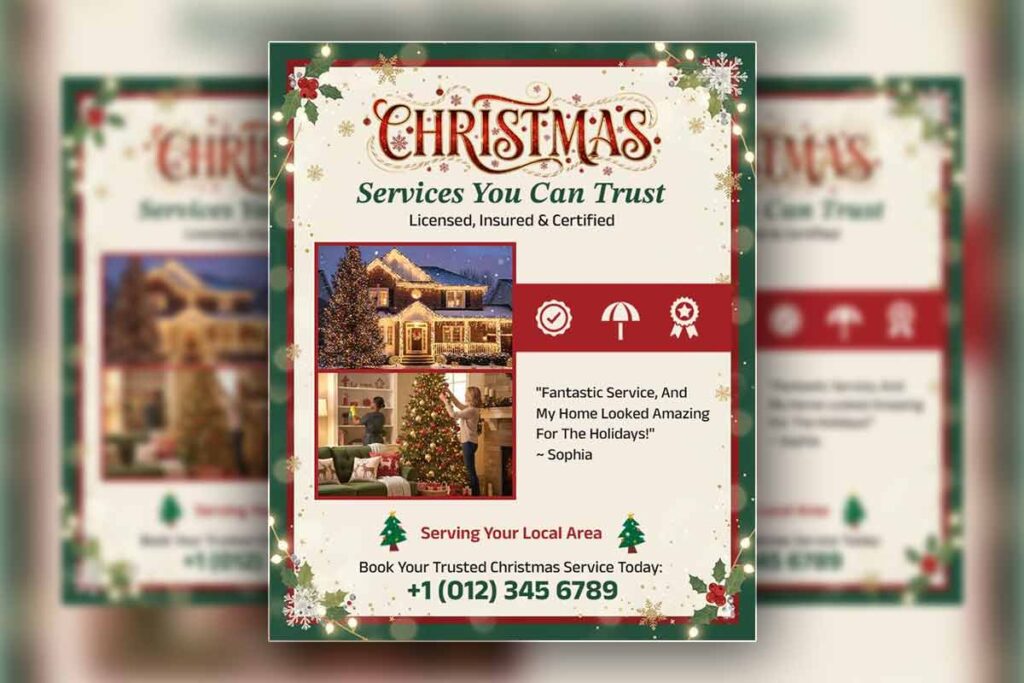 Trusted Christmas Services Promotional Flyer Template