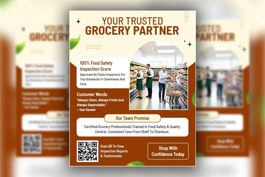 Trusted Grocery Partner Announcement Flyer Template