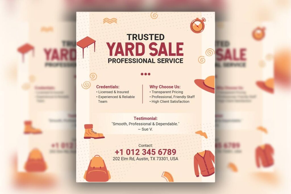 Trusted Yard Sale Professional Service Flyer Template