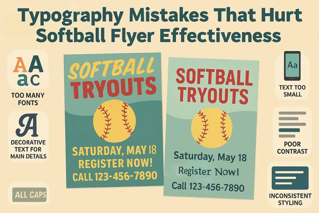 Typography Mistakes That Hurt Softball Flyer Effectiveness